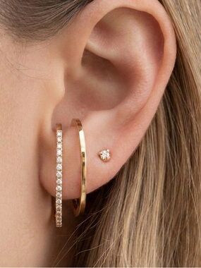 14k Solid Gold Wrap Stud Earring | Fine Jewelry Celebrity Stylist Design